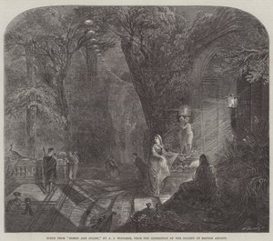 Scène uit Romeo en Julia door Arthur Joseph Woolmer